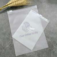 Biodegradable Frosted matte ziplock OEM waterproof bag zipper plastic zip packing bag for clothing