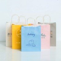 Kraft Paper Bag Custom Clothing Store Baking Shopping Packaging Portable Gift Bag Custom Printed Logo